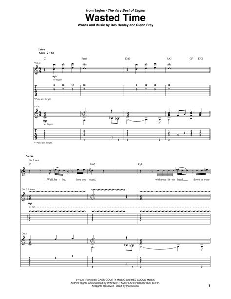 wasted time guitar tab