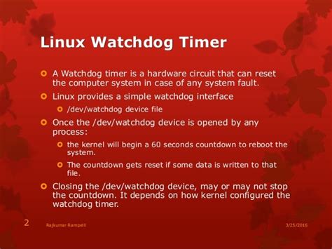 Watchdog Timer In Linux