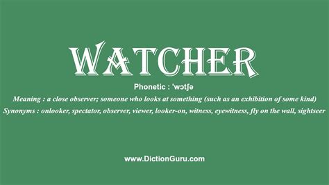 watcher meaning in english