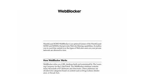 WatchGuard How to setup WebBlocker YouTube