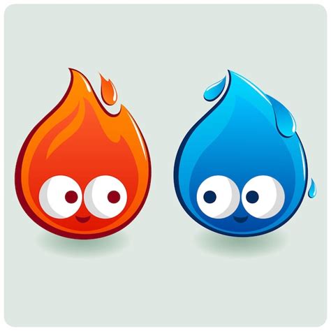 Water Drop And Fire Vector