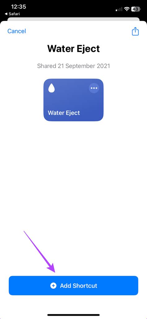 Water Eject Shortcut Trusted