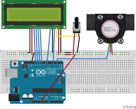 Water Flow Sensor Arduino Lcd