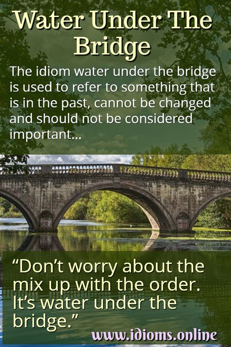 water over the bridge idiom