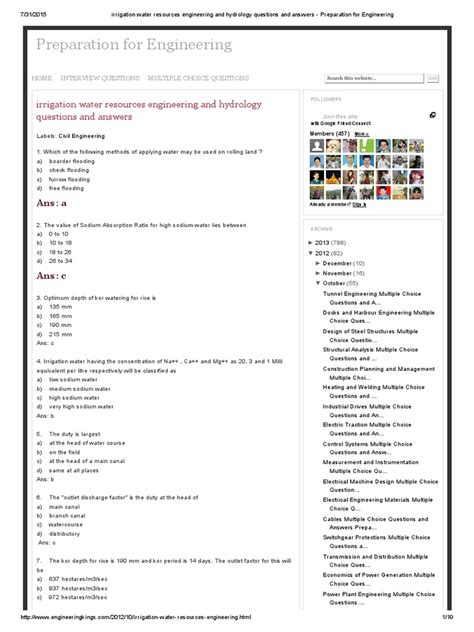 Water Resources Engineering Questions And Answers Pdf