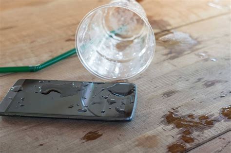 water spilling on phone