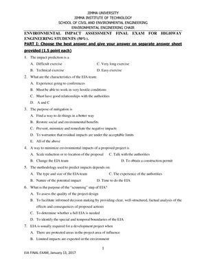 Water Supply Final Exam