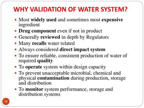 Water System Validation Guidelines