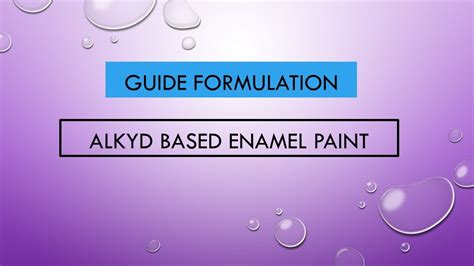 Water-Based Enamel Paint Formulation