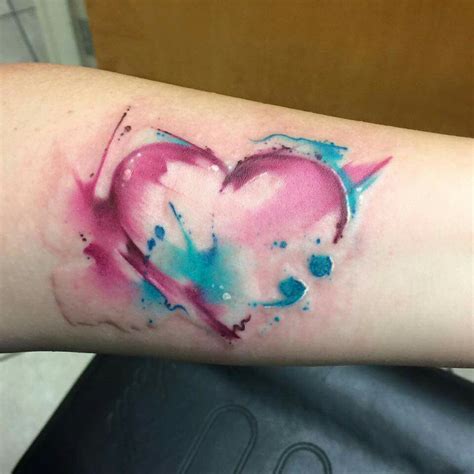 Incredible Watercolor Heart Tattoo Designs Ideas