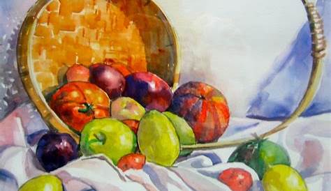 Painting A Watercolor Still Life An Apple And Kiwis