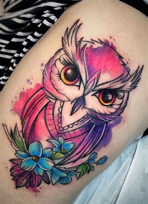 Watercolor Owl Tattoo by HakuPsychose on DeviantArt