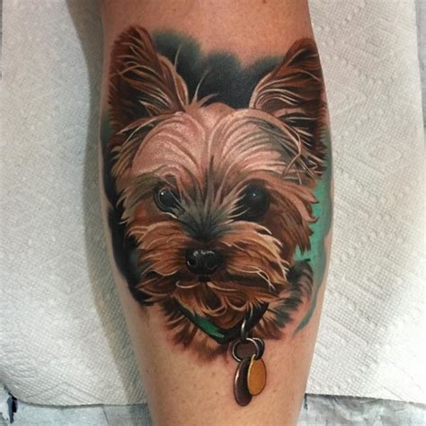 Watercolor Tattoo Yorkshire Yorkshire Terrier Dog