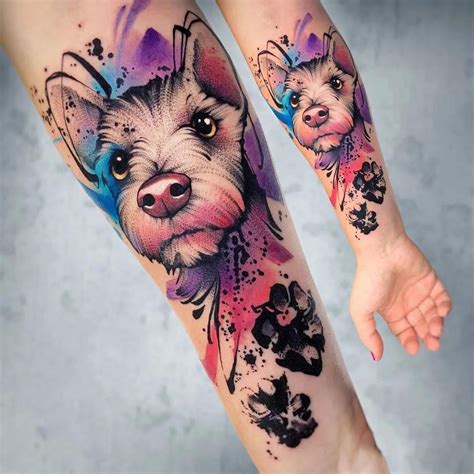 watercolor dog tattoo Tattoos, Dog tattoo, Watercolor dog
