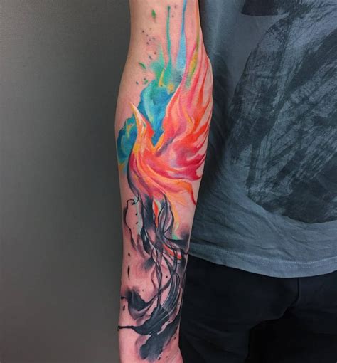 Watercolor Phoenix done by Rachael Nelson I Ov Thee Dragon