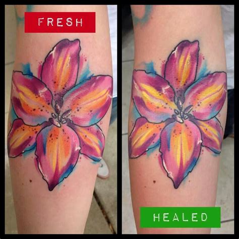 Healed Tattoos, Watercolor tattoo, Watercolor