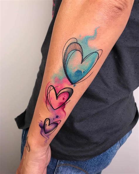 Watercolor Heart Tattoo Designs, Ideas and Meaning
