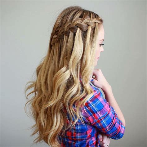 Perfect Waterfall Braid Half Up Half Down With Curls Trend This Years