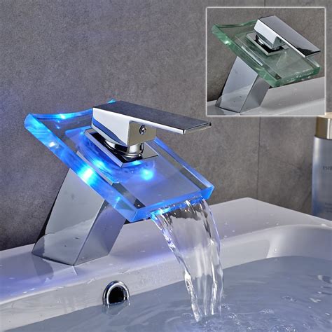 waterfall faucet with led light