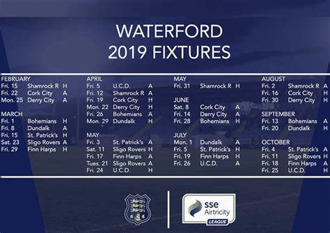 waterford fc fixtures