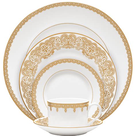waterford lismore lace gold china