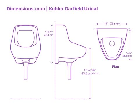 Waterless Urinal Dimensions