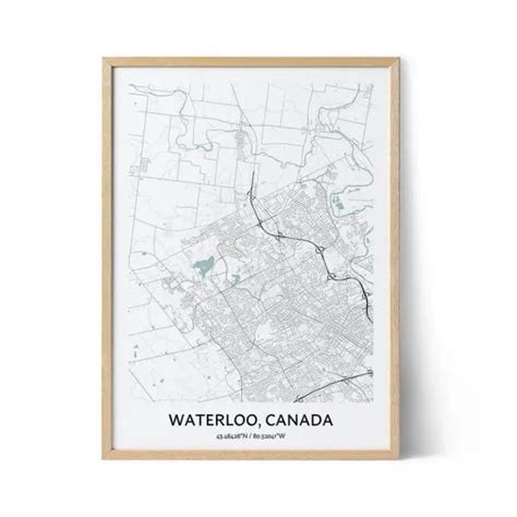 Waterloo Map INSTANT DOWNLOAD Waterloo Canada City Map Etsy