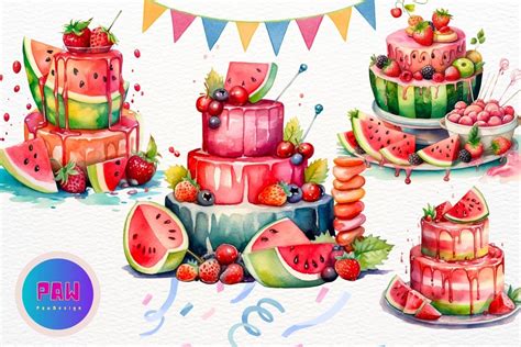 Watermelon Cake Drawing