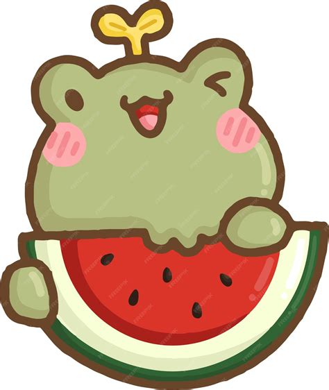 Watermelon Frog Drawing