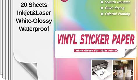 Vinyl Sticker Waterproof A4 Matte / Glossy / Transparent 20Sheets/pack