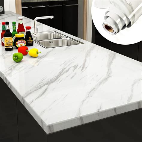 VEELIKE Marble Counter Top Covers Peel and Stick Wallpaper