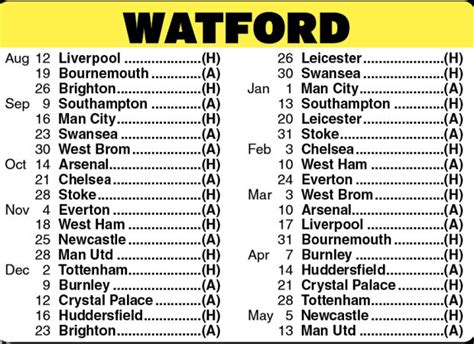 watford friendly league fixtures