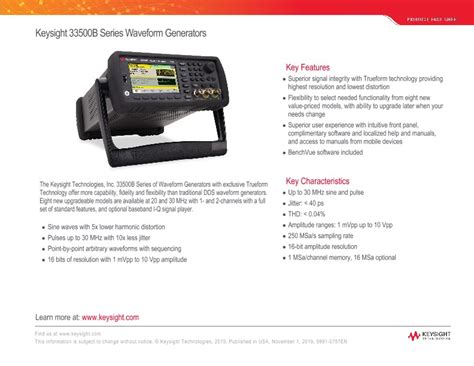 Waveform Generator Keysight 33500B Manual
