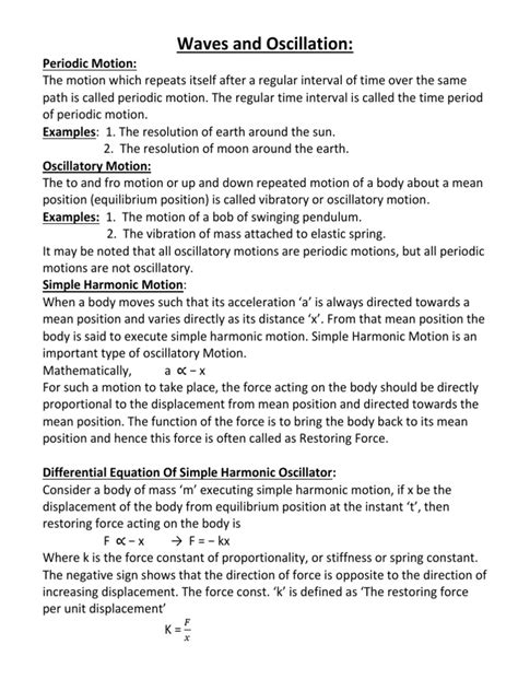 Topics Waves And Oscillations Pdf Trending