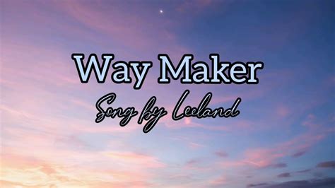 way maker lyrics youtube