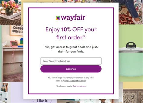 Wayfair 10 Off First Order Code