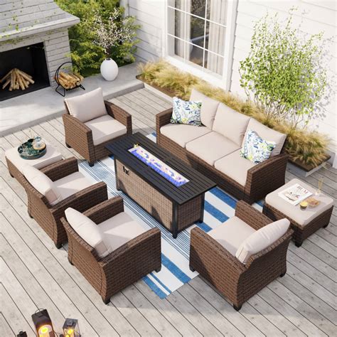 Three Posts Northridge 5 Piece Conversation Set with Sunbrella Cushions