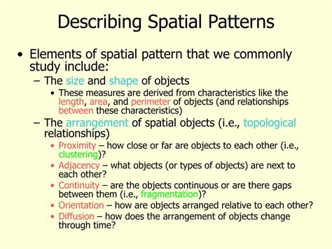 ways to describe spatial patterns
