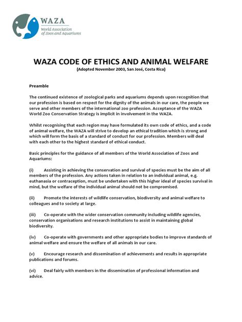 waza code of ethics