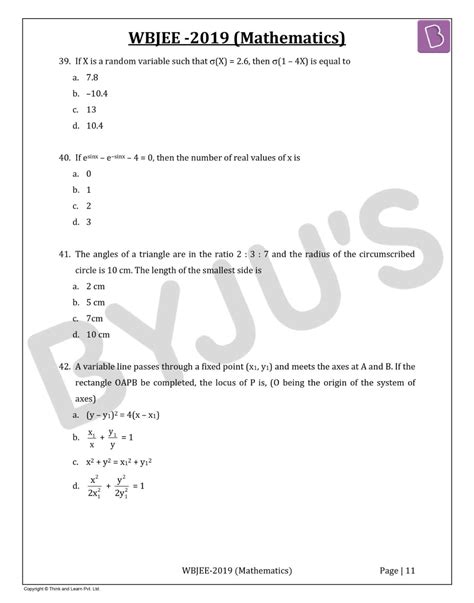 wbjee 2019 question paper