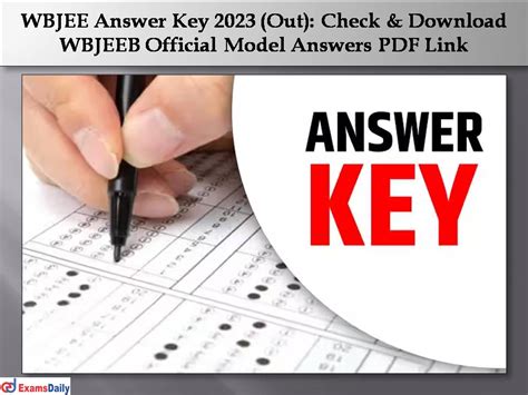 wbjee 2023 answer key pdf