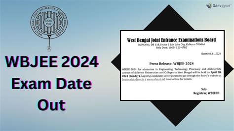 wbjee 2024 exam dates