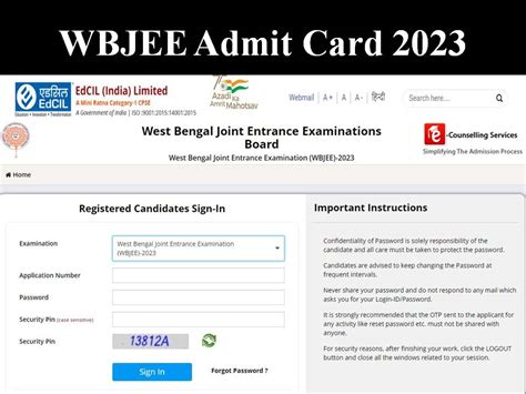 wbjee admit card download