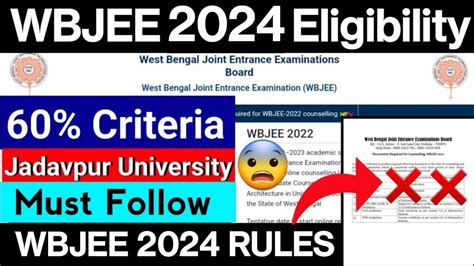 wbjee eligibility criteria 2024