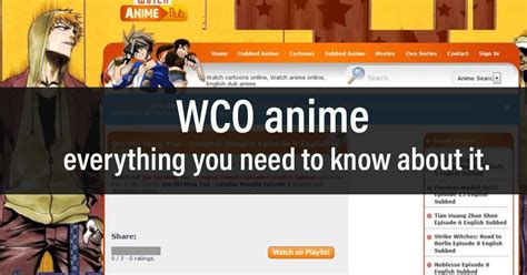 wcostream anime dubbed