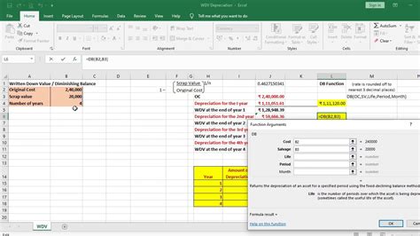 Wdv Depreciation Formula In Excel Lopez