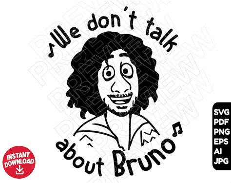 We Don't talk about Bruno Encanto svg png Silhouette Etsy France