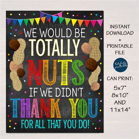 We'd Go Nuts Without You Printable: A Fun And Creative Way To Show Appreciation