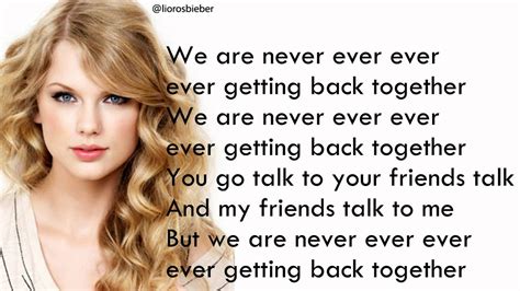 we are never getting back together lyrics