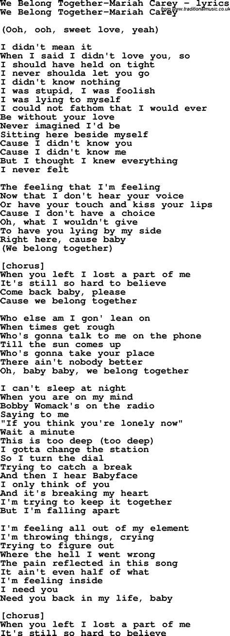 we belong together lyrics mariah